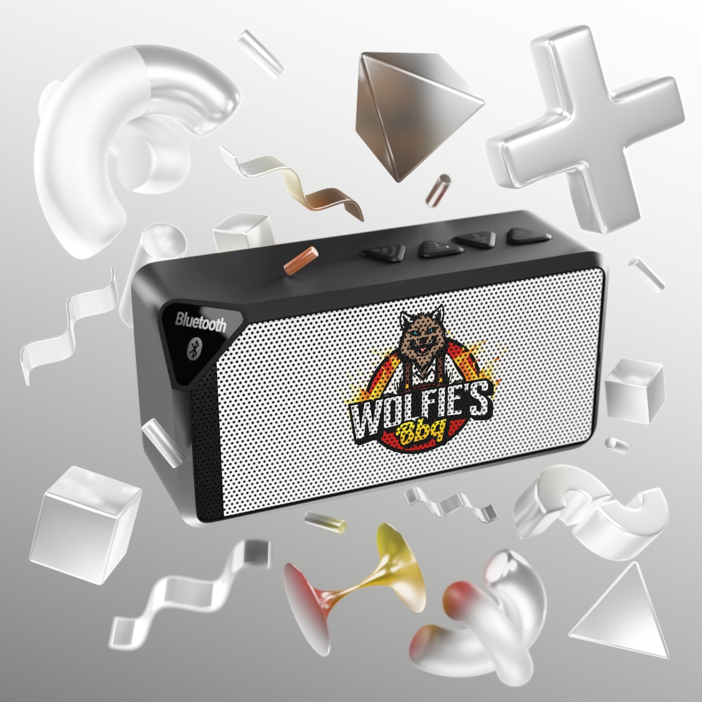 Portable Bluetooth Speaker — Wolfie’s BBQ Logo Wireless Speaker