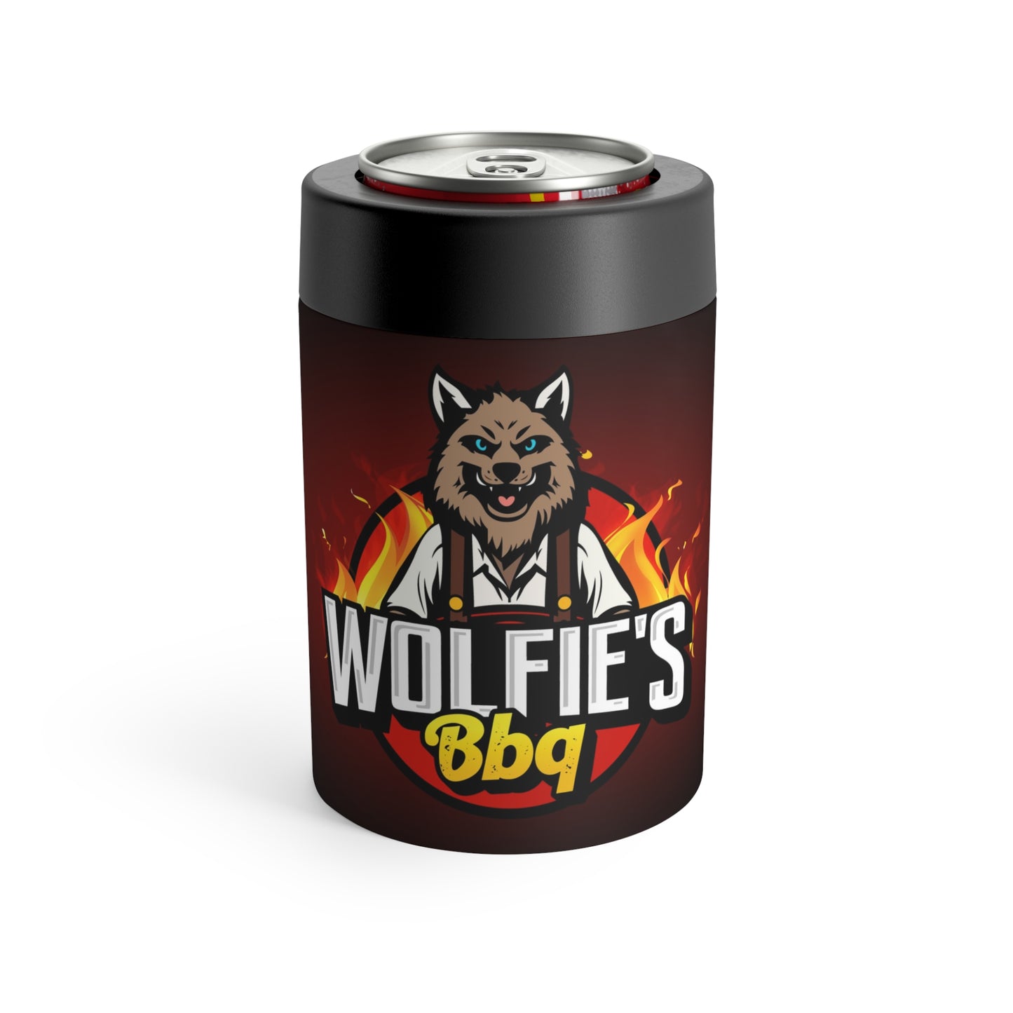 Can Holder — Wolfie's BBQ Logo Insulated Koozie